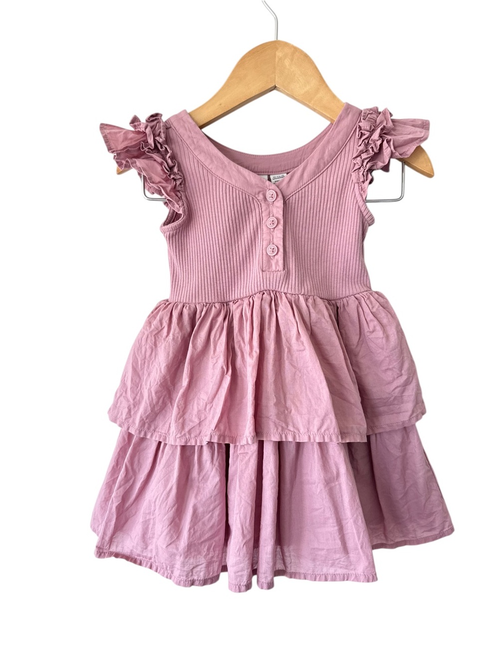 Janie and Jack Dusty Pink Ruffle Tiered Dress 12/18 Months